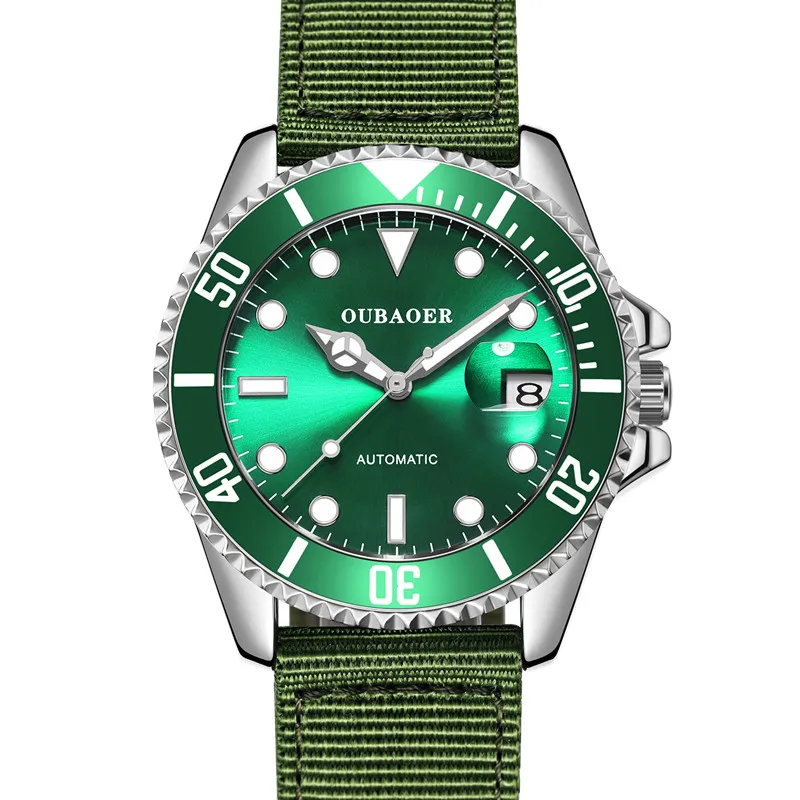 Ceny 2019 OUBAOER oryginalne męskie zegarki Top marka luksusowe automatyczne mechaniczne zegarki skórzane zegarki wojskowe zegar mężczyźni Relojes Masculino