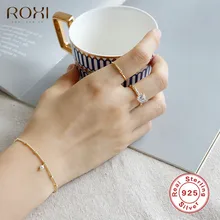 ROXI 925 серебро разделитель браслета браслет-цепочка с бусинами минималистичные пресноводные жемчужные браслеты для женщин модные ювелирные изделия