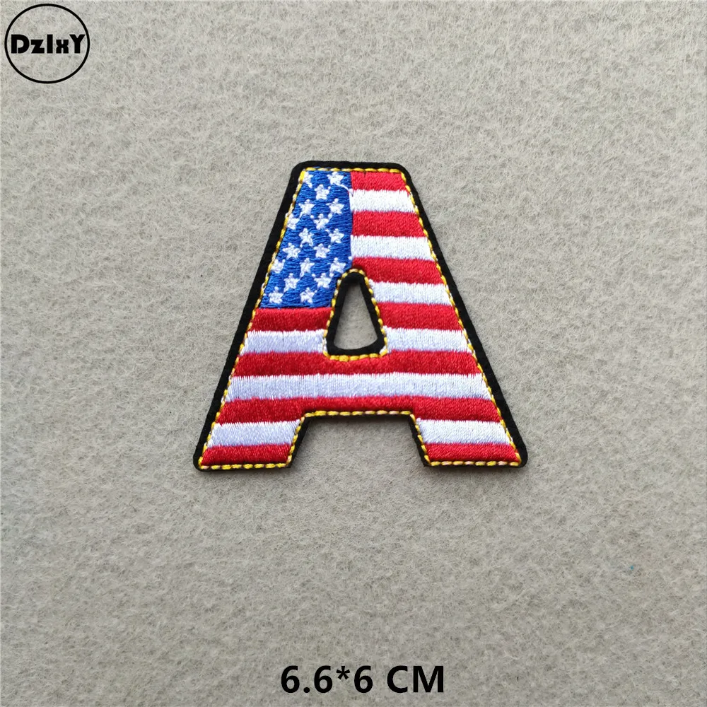 Нашивки с американским флагом для одежды, сделай сам, в полоску, железные Аппликации, термонаклейки для одежды с вышивкой, значки с британским флагом@ D - Цвет: 1-PCS-G-580