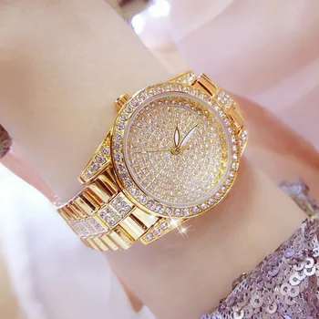 

Rhinestone Dial Metal Strap Gold and Silver Rose Gold 2019 New Hot Chain Watch Without Digital Female Watch Fashion & Casual