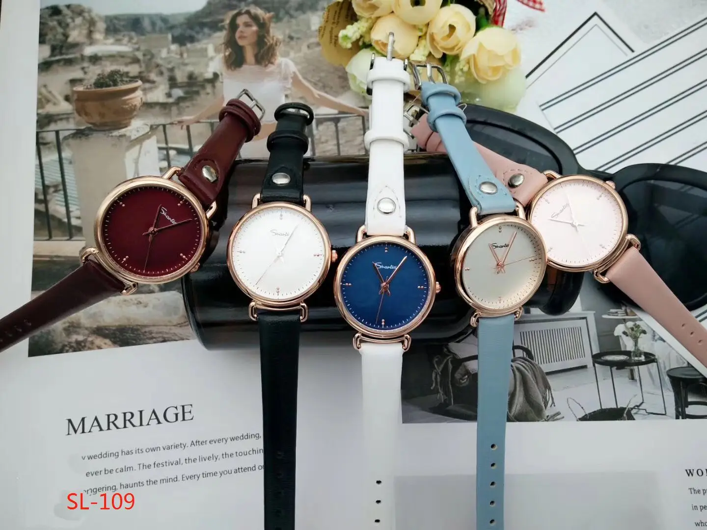 

Xuan li When 9-Fashion Black Belt Flour jiu jin Case Ladies' Watch