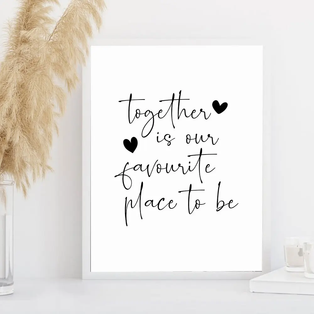 Quote Poster Together Is Our Favourite Place To Be Canvas Painting Art Print Nordic Modern Wall Picture For Bedroom Home Decor | Дом и сад