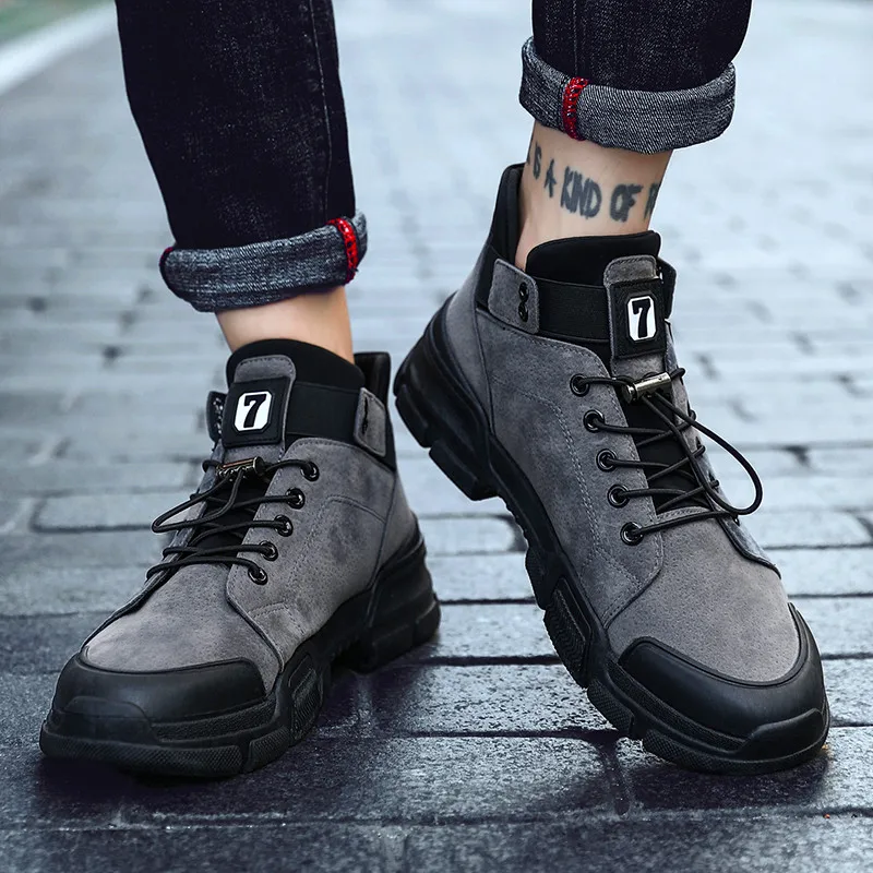 

Autumn and Winter Classic Thick Bottom Platform Martin Boots Wear Resistant Men's Casual Shoes Fashion Trend Outdoor Shoes