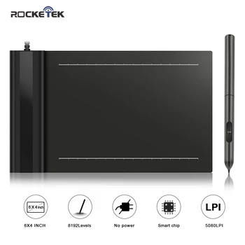 

Rocketek Digital Tablets 6X4 Inch USB Signature Graphics Drawing Pen Tablet OSU Game Battery-Free Tablet Gift for beginner kids