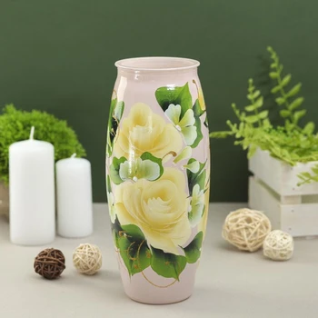 

Rose vase No. 3 with painting on painted glass, d-7cm 10x23 cm 3463620