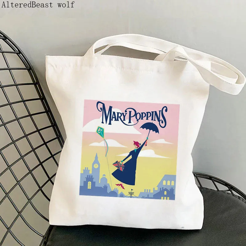 Women Shopper Practically Perfect in Every Way Mary Poppins Tribute Bag Harajuku Shopping girl handbag Tote Shoulder Lady Bag