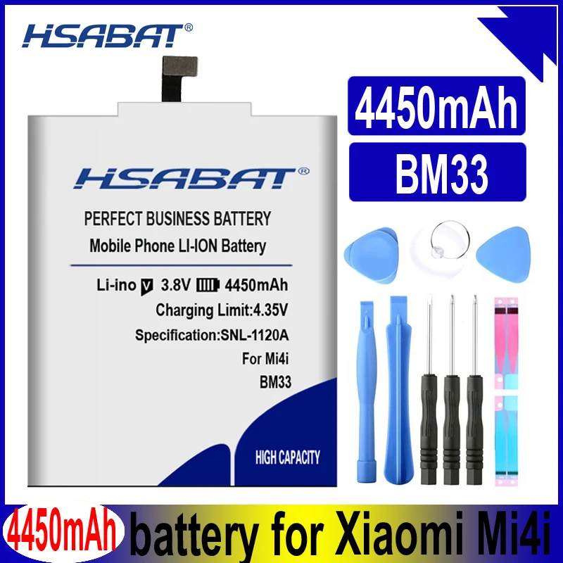 HSABAT 4450mAh BM33 battery For Xiaomi Mi4i Battery Mi 4i M4i cell phone | Мобильные телефоны и аксессуары