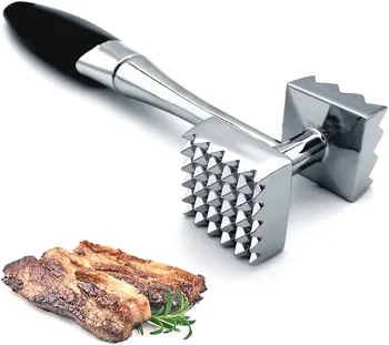 

Stainless steel double-sided meat hammer tenderizer hammer steak mallet barbecue tool кухонная посуда hamburger press new 22*