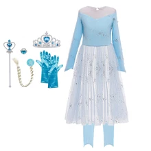 Костюм принцессы Эльзы; платье Анны и Эльзы для маленьких девочек; нарядная детская одежда на Рождество; платья принцесс Анны; детское платье в морском стиле