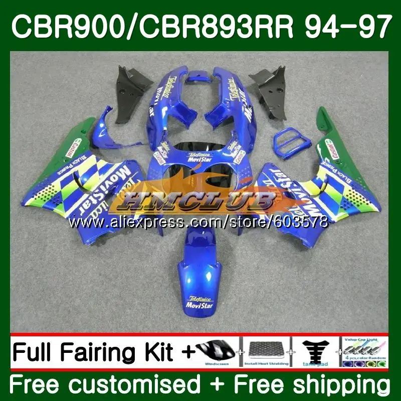 Средства ухода за кожей для HONDA CBR 893RR CBR900RR 1994 1995 1996 1997 Приятный синий 93CL. 83 CBR 893 CBR900 CBR893 RR CBR893RR 94 95 96 97 обтекатель - Цвет: No. 1