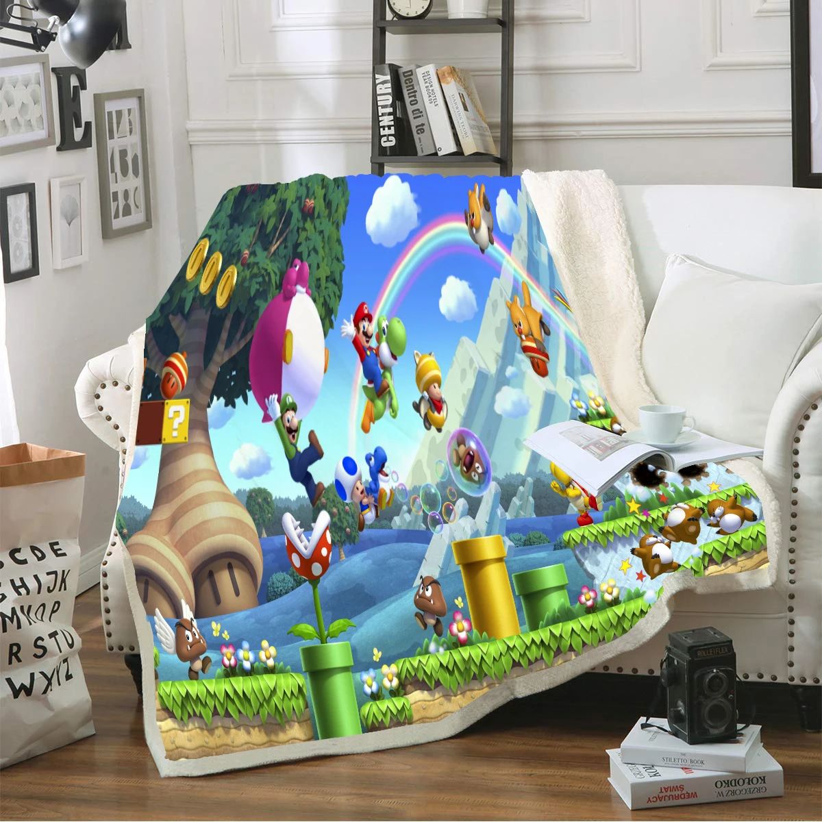 Супер Марио 3D печатных шерпа одеяло диване одеяло покрывало путешествия постельные принадлежности выход бархат плюш плед Флисовое одеяло покрывало - Цвет: 5