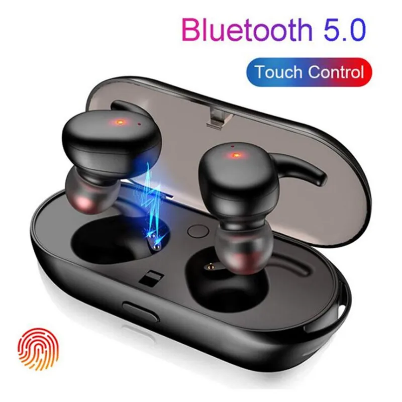 

Mini Bluetooth Earphone Wireless TWS 5.0 Headphone Sweatproof Sport Earbud for All Phone with Charging Box