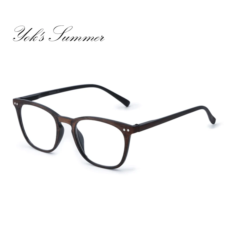 C1 Brown Frame YOK'S натуральные очки для чтения в деревянной оправе квадратные бамбуковые очки для зрения ручной работы диоптрий+ 100 до+ 400 пресбиопические деревянные очки U1382 - Цвет оправы: C1 Brown Frame