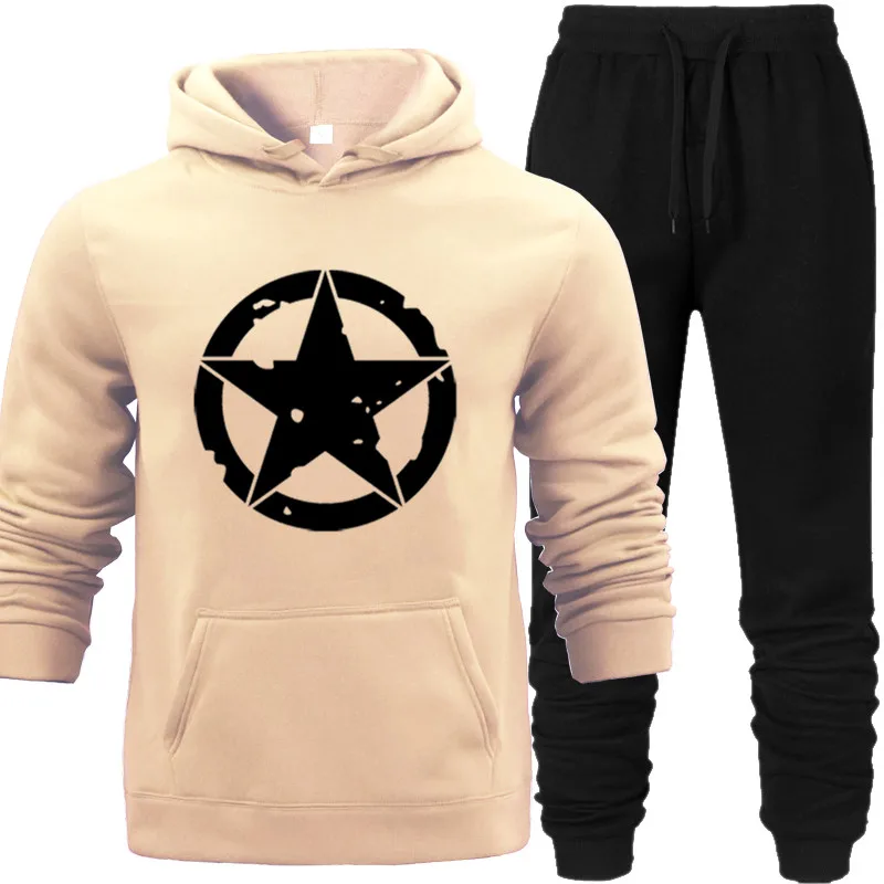 Hooded Hoodies with Pocket Lover's Sportswear Hoodies+Long Pants Two PieceSet Female Cotton Outfits Light All-match Unisex Set Hooded Hoodies with Pocket Lover's Sportswear Hoodies+Long Pants Two PieceSet Female Cotton Outfits Light All-match Unisex Set