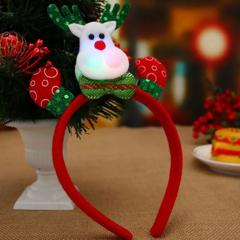 LED Flashing Headband Light Up Hair Band for Christmas Holiday Decoration Party Accessory Christmas Gift