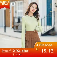 INMAN, весна, Новое поступление, плиссированная юбка с завышенной талией в консервативном стиле