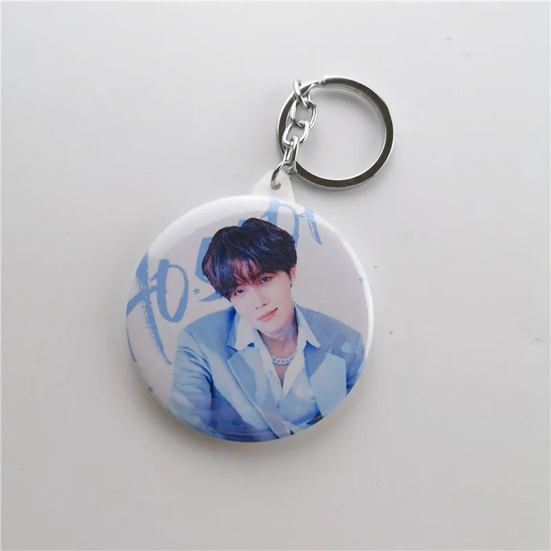 J-HOPE KPOP Bangtan Boys карта души Persona круглый брелок для ключей, брелок для ключей, двойными бортами мини зеркало Love Yourself карта души Persona - Цвет: J-HOPE