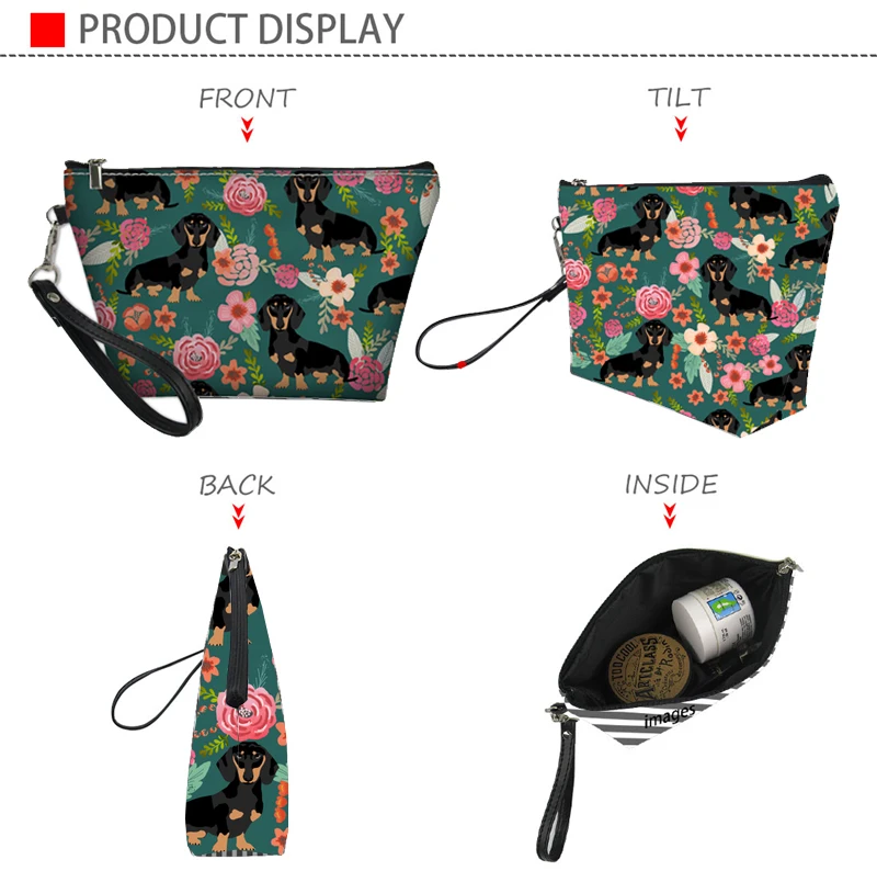 ADVOCATOR Dachshund 3D косметички для женщин косметичка для макияжа сумка для туалетных принадлежностей портативная, для путешествий, косметическая сумка для женщин кошелек