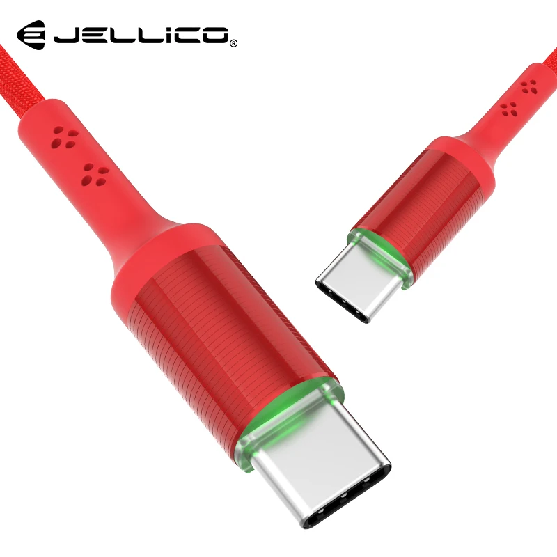 Jellico светодиодный кабель usb type C для samsung Galaxy S10 S9 S8 Note 10 A50 USBC кабель для передачи данных Быстрая зарядка для Oneplus