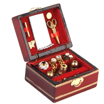 

Jewelry Box Gift Doll House Accessories Mini 1/12 Kids Miniatures Decoration Ornament Luxury Furniture Toy Classical