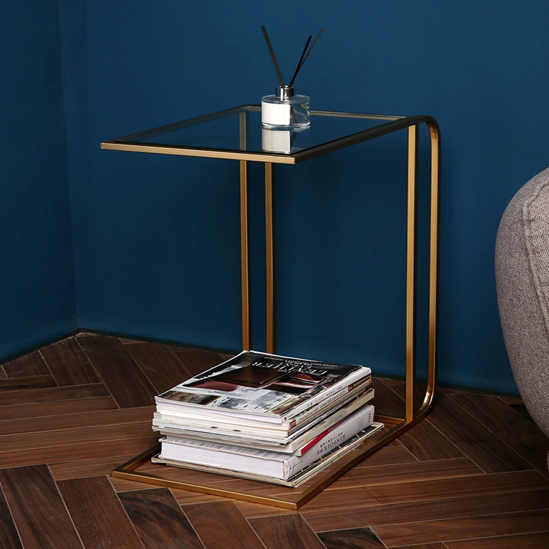 

Small family-sized modern minimalist sofa corner can move side table a few creative small coffee table