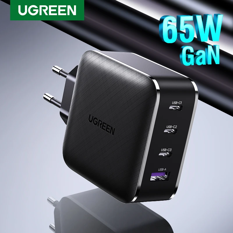- Ugreen 65W GaN Charger 4 Port Quick Charge 40 30 Type C PD USB Charger QC 40 30 Wall Fast Charger For IPhone Xiaomi Laptop