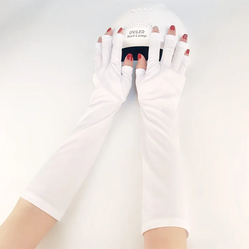 Горячая 1 пара УФ светодиодный светильник лампа для сушки ногтей радиационная защита инструмент для дизайна ногтей УФ-защита перчатка дизайн ногтей гель анти УФ перчатка