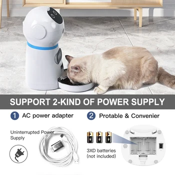 

US/UK/EU Plug Programmable Control Auto Cat Dog Food Dispenser Pet Dog Cat Automatic Feeders With Stainless Steel Bowl
