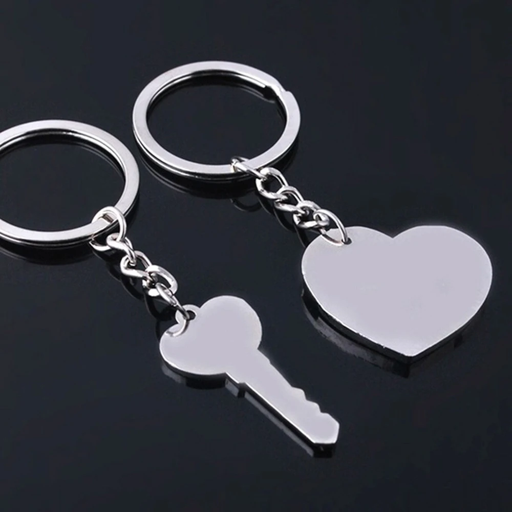 1 Pair I Love You Heart& Arrow Couple Key Chain Ring Keyring Keyfob Lover Gift Valentine's Day
