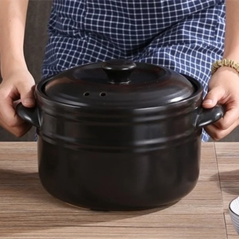 Korean Multi size Black Ceramic Casserole High Temperature Open Flame