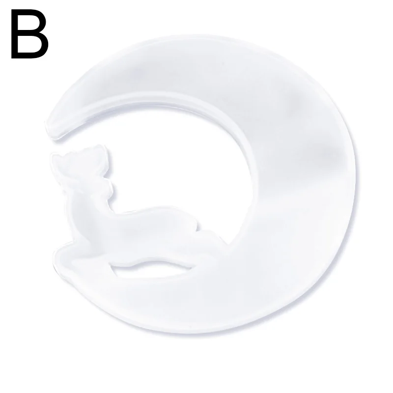 Рождественский олень Луна кошка силиконовая смола литье прессформы ювелирные