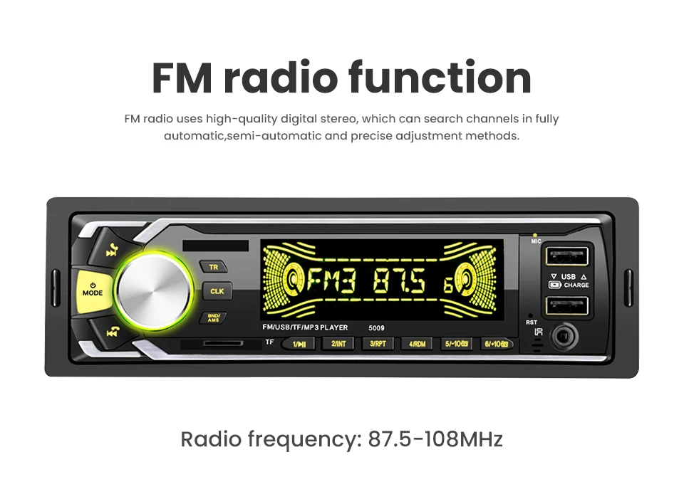 AOSHIKE Bluetooth Авторадио автомобиля стерео радио FM Aux вход приемник TF USB 12V In-dash 1 Din автомобильный MP3 мультимедийный плеер двойной USB