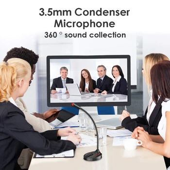 

Classic Texture USB Microphone Durable Practical Multi-functional Gooseneck Cardioid Conference Mic with Mute Switch for PS4 PC