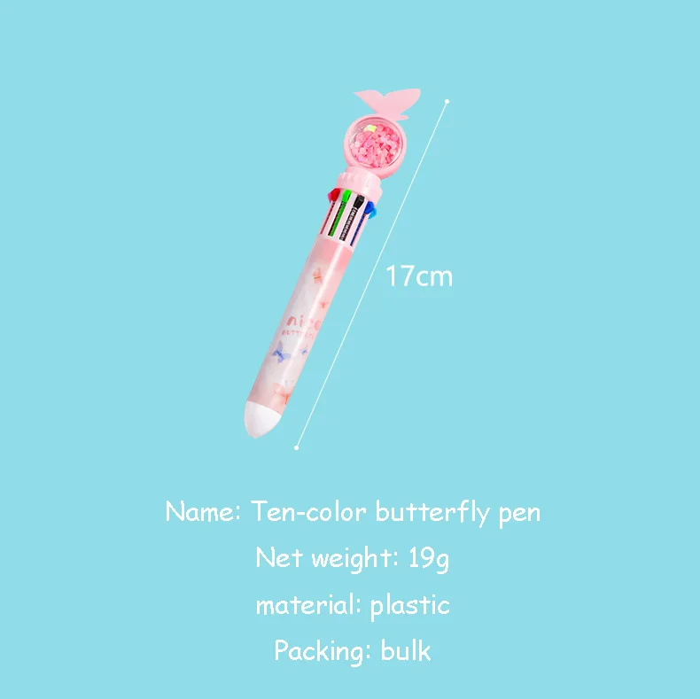 10 Colors Cute Butterfly Ballpoint Pen 0.5mm Student