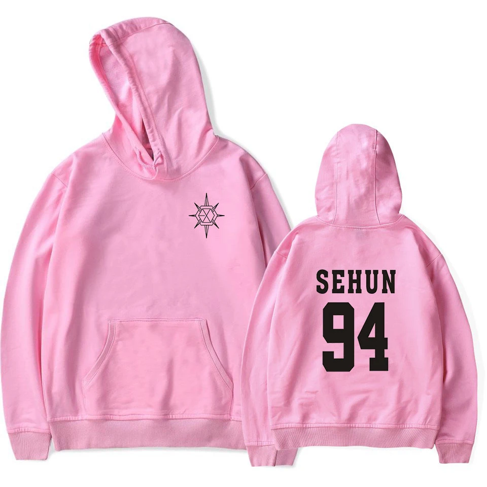 Kpop EXO/женские толстовки высокого качества, модные, розовые, красные, белые, черные, хлопковые повседневные толстовки с принтом EXO для девочек