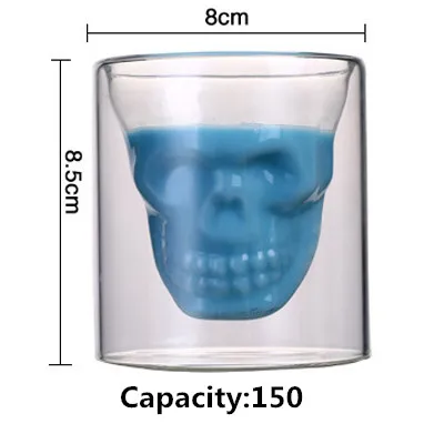 Креативная Сексуальная человеческая пивная стеклянная забавная Красивая мышечная мужская двойная стенка бокал для вина, виски, водки, стеклянная линза, подарок на день Святого Валентина - Цвет: ESkull cup150ml