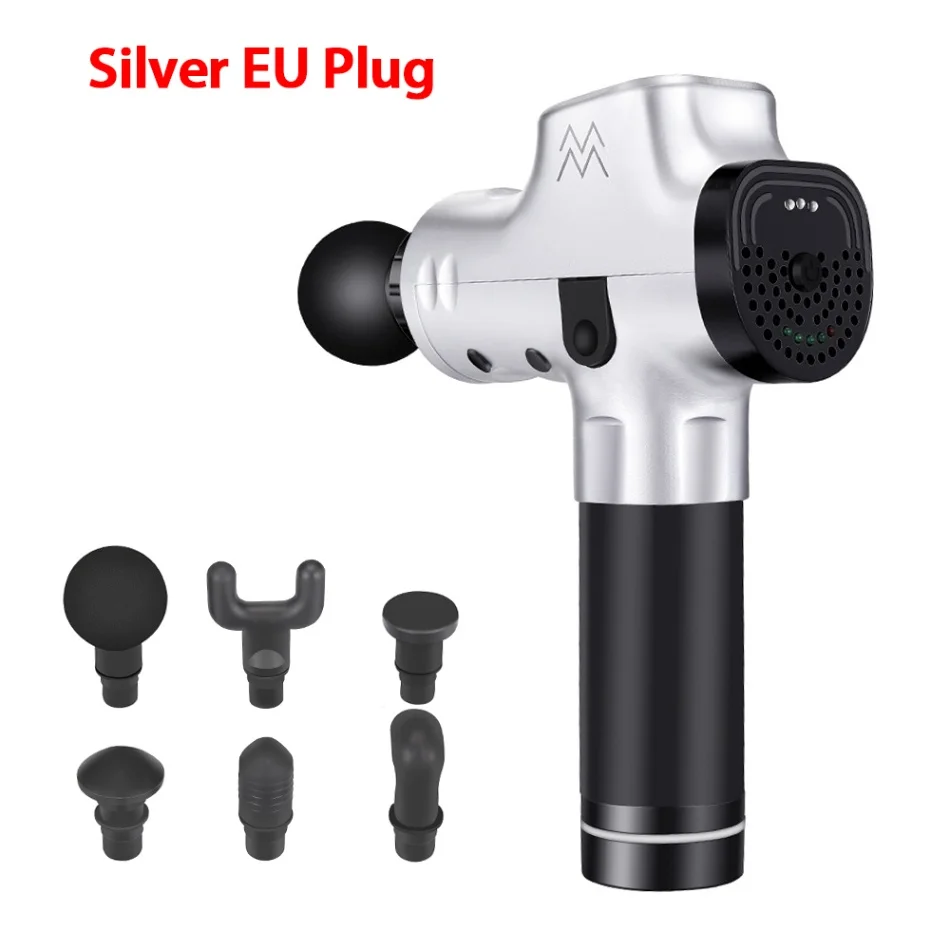 Silver EU Plug Модный массажный инструмент для спорта облегчение боли машина тренировка мышцы расслабляющий массажер Глубокое расслабление терапия массаж тела - Цвет: Silver EU Plug