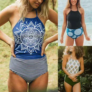 

2019 Best Selling Women Bandage Lengerie Push-Up Brazilian Vintage Print Underwear Female Intimates Wire Free Lady Underwear Set