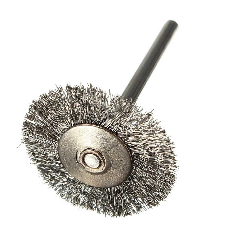 10 pcs Stainless Steel Wire Brushes Disc Brush Round 25mm Diameter for Dremel | Инструменты