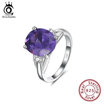 

ORSA JEWELS Women Cocktail Rings Cubic Zircon Wedding Engagement Party Ring Trendy Real 925 Sterling Silver Fine Jewelry SR170