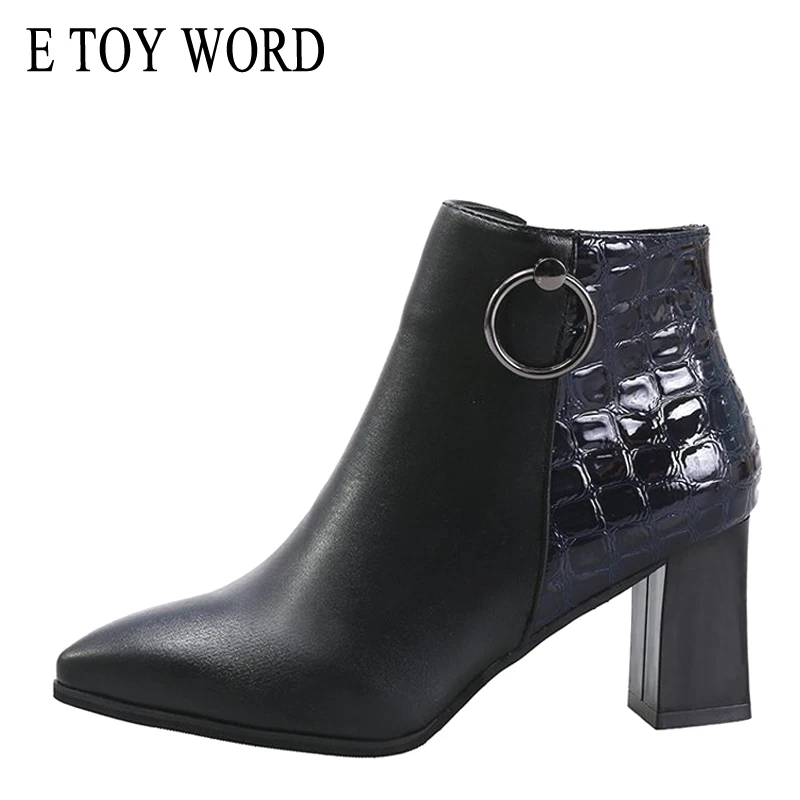 

E TOY WORD Martin boots women 2019 new autumn and winter boots Korean short boots thick heel female high heels shoes Booties