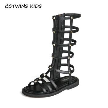 

CCTWINS Kids Shoes 2020 Summer Baby Pu Leather Flat Children Fashion Gladiator Sandals Girls Brand High Top Shoes BG196