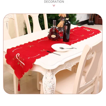 

Christmas Table Runner Snowflake Christmas Table Decoration Themed Birthday Party Decor White Snowflakes Embroidered Home Decor