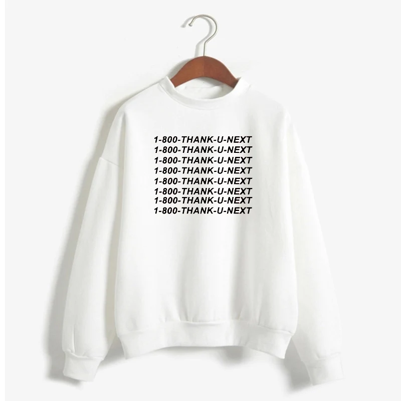 Толстовки Thank U Next, толстовка God Is A Woman, свитер с круглым вырезом, без слез - Цвет: WHITE