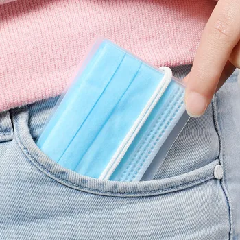 

6Pcs Disposable Face Masks Storage Box Container Portable Folding Organizer Bags Unisex Dustproof Mask Temporary Storage Case