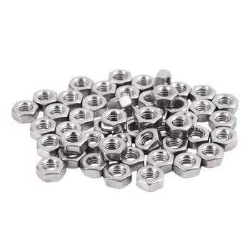 

Metric M4x0.7mm Stainless Steel Hexagon Hex Nut Silver Tone 50pcs