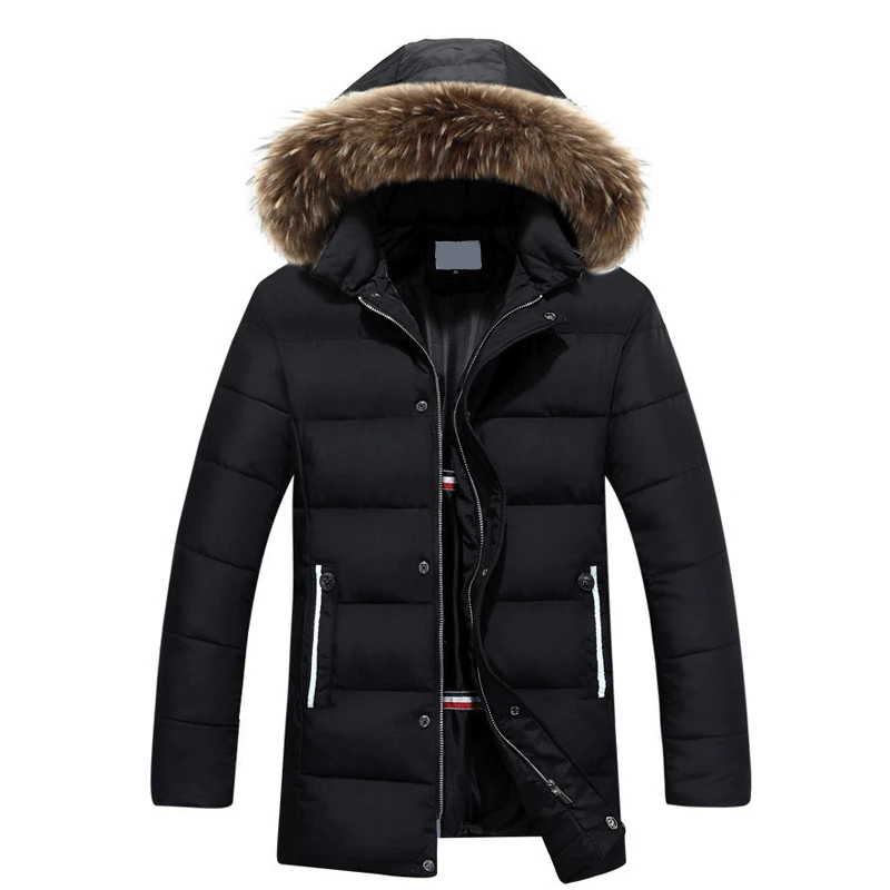 

New Design 2019 Plus size M-3XL Long Winter Men Jackets With Fur Hood Men's Clothing Casual Jackets Thickening Parkas Male Coats