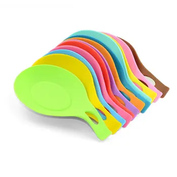 

New Soft Silicone Spoon Ladle Holder Mat Cooking Utensil Shelf Holder Stand Silicone Spoon Rest Stands Ladle Mat Kitchen Tools