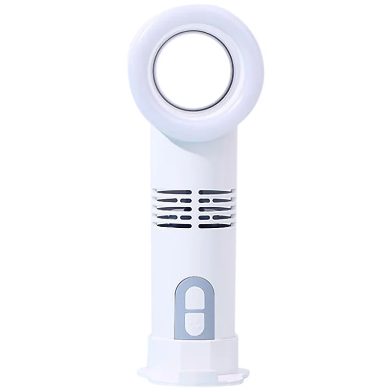 

Handheld Bladeless Fan Air Cooler USB Rechargeable Ventilator with LED Light Detachable Base Portable Fan Outdoor/Office