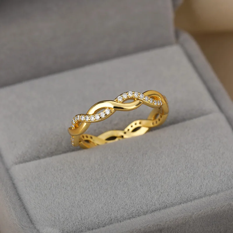 Anelli Twist Per Donna Uomo Anelli Geometrici Charms Coppia Gioielli Punk Anillos Mujer Bff Regali Di Natale